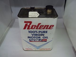 VINTAGE ADVERTISING TWO GALLON ROLENE SERVICE STATION OIL CAN 57 - Q 3