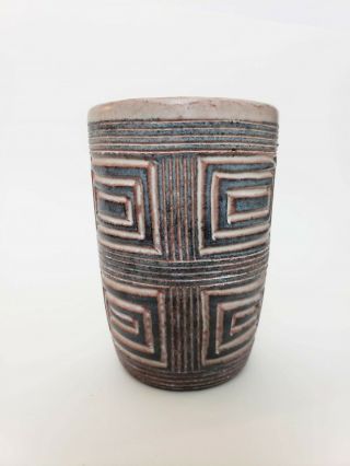 Vintage Puerto Rican Pottery Tumbler Mcm Studio Pottery