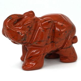 2 " Red Jasper Elephant Statue Natural Gemstone Healing Crystal Animals Figurines