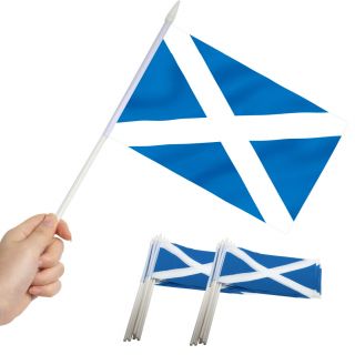Anley Scotland Mini Flag 12 Pack - Hand Held Small Miniature Scottish Flags