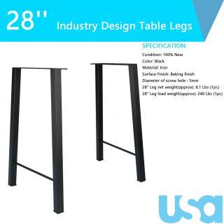 Black Diy 28  Industry Dinner &coffee Table Legs Metal Steel Bench Furniture Us
