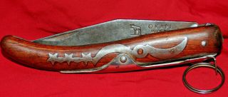 Ancient Vintage Authentic Okapi South Africa Folding Knife Moon & Stars