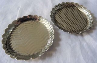 Arts And Crafts Antique Silver Plated Dish Dressing Table Trinket Ring X 2