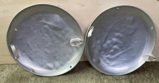 2 Vintage 25” Round Aluminum Discs,  Snow Saucer,  Sleds,  Clark Griswold Style