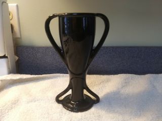 Vintage Art Deco Black Glass Vase