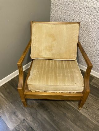 Vintage Danish Design Mid Century Modern Lounge Arm Chair Wood Slats
