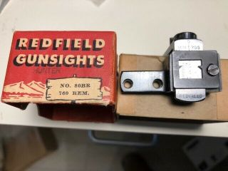 Vintage Redfield Series 80 - Br Steel Receiver Peep Sight For Rem 760