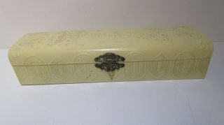 Vintage Turn Of The Century Celluloid Neckties Box White Scrollwork