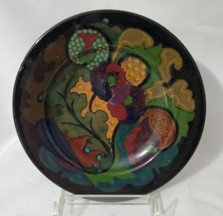 Gouda Pottery Wall Plate Arts & Crafts Hand Painted 7 " Charger Signed Quality 22