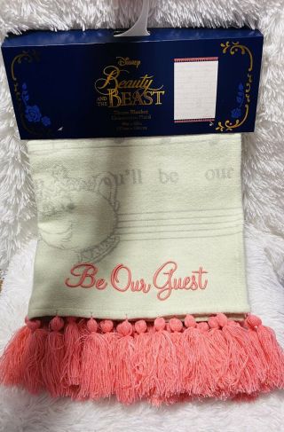 2020 Disney Parks Beauty & The Beast Be Our Guest 50x63 Decorative Throw Blanket