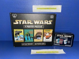 Disney Parks Star Wars 4 Poster Puzzles,  Star Wars Duel Deck Of Playing Cards