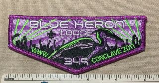 2011 Oa Blue Heron Lodge 348 Order Of The Arrow Conclave Flap Patch Sr - 7a Scout