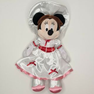 Disney Parks Mary Poppins Minnie Mouse Anniversary Plush White Dress And Hat