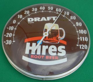 Vintage Hires Draft Root Beer Thermometer 12 " Round