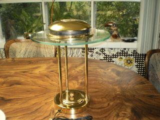 Vintage Mid Century Modern Atomic Flying Saucer Desk Lamp Table Lamp Exclnt
