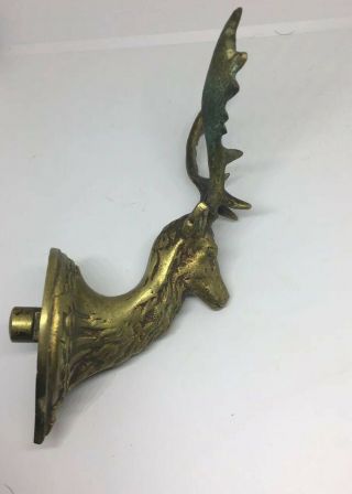W.  Tonks & Son Birmingham Brass Small Wall Mounted Stags - Victorian