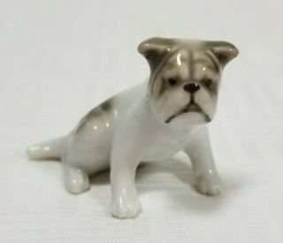 Vintage French Bulldog Miniature Porcelain Figurine 1.  5 " H Stamped Japan