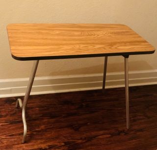 Mid Century Modern Vintage Folding Wood Sewing Craft Table Desk 32 " W 16 " D 26 " T