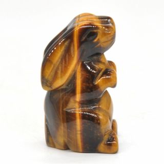 1.  6 " Rabbit Figurine Stone Carving Yellow Tiger Eye Quartz Crystal Healing Decor