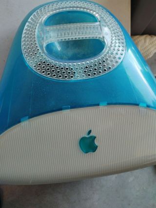 Vintage Apple iMac G3 M5521 1999 Blueberry Blue Mac OS X With Keyboard & Mouse 3