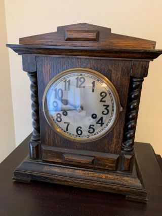 Vintage Badische Uhrenfabrik German Mantle / Shelf Clock Good Running