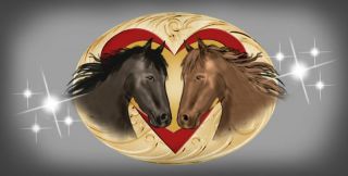 Horses Hearts Decal Bumper Sticker Personalize With Any Text 6 " Silver