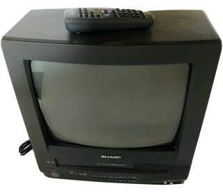 Vintage Sharp 13 " Tv Vcr Combo Crt Retro Gaming Television W/remote 13vt - N100