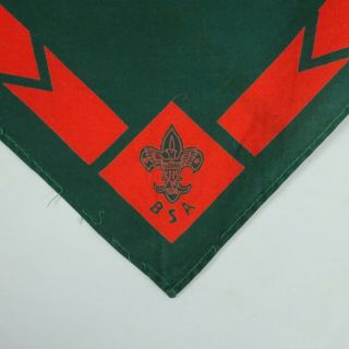 Vintage Boy Scout Neckerchief Green And Red With Bsa Symbol