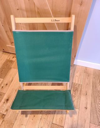 Ll Bean Byer Folding Lounge Beach Camp Chair.  2 Piece.  Green Canvas.  Vintage?