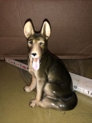 Vintage Ceramic German Shepherd Puppy Dog Figure Occupied Japan Figurine