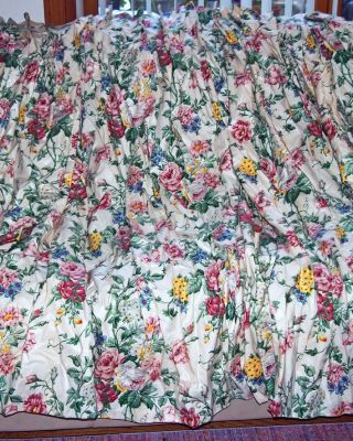 Vintage Floral Custom Curtains Drapes Lined Shabby Chic French Country