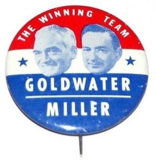 1964 Barry Goldwater Republican Gop Campaign Pin Pinback Button Badge Political