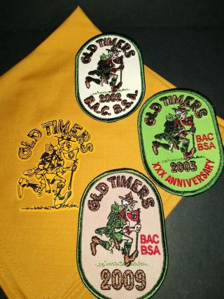 Baltimore Area Council Bac Old Timers Neckerchief & 3 Patches 