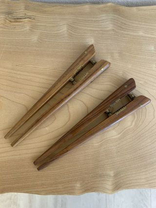 Vintage Set Of Two Auböck Style Mid Century Modern 1960s Wood Nutcrackers
