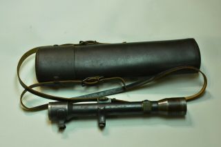 Vintage Ww2 Wwll Era German Army Wehrmacht Sniper Scope Leather Case