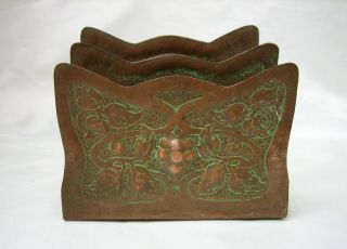 Antique Hammered Copper Arts And Crafts Era Letter Holder