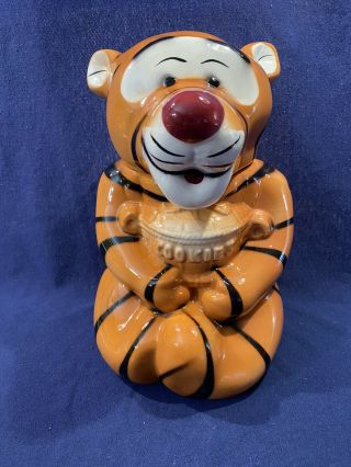 Cute Vintage Walt Disney Productions Ceramic Tigger Cookie Jar Winnie The Pooh