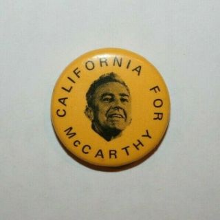 1968 Eugene Mccarthy President Campaign Button Political Pinback Pin California