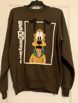 Official Disney Parks Disneyland Pluto The Dog Sweater Brown Sz S