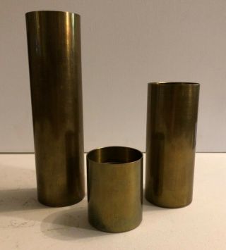Vintage Danish Mid Century Modern Tubular Brass Candle Holder Candelabra Colseth