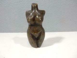 Mid Century Polished Stone Sculpture Of Nude Woman - 5 Inches Tall