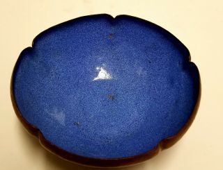Arts and Crafts Hammered Copper Enamel Bowl Signed Dated 1943 2