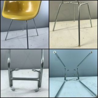 (1x) Silver Metal H - Base Herman Miller Eames Shell Chair Base