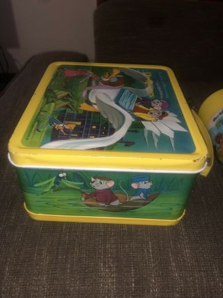 1977 Walt Disney Presents The Rescuers 3 - D Metal Lunch Box And Thermos 3