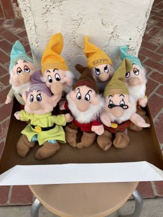 Complete Collectible Set The Disney Store 7 Dwarfs Plush Mini Bean Bag