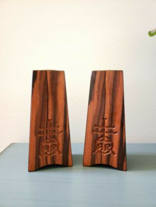 Roycroft Artisan Wooden Candlesticks - Arts & Crafts,  Mission,  Thomas H.  Pafk