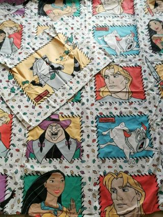 Vtg Disney Pocahontas Duvet Cover Pillow Case Set Jr Size Cotton Beddiing Sheet