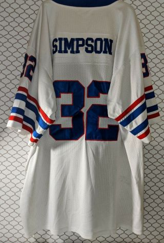OJ Simpson VINTAGE 1970’s NFL Buffalo Bills Throwback White Jersey Size 60 Mens 2