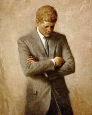 President John F.  Kennedy Reprint Of Official Painting - 8x10 Photo (mw445)