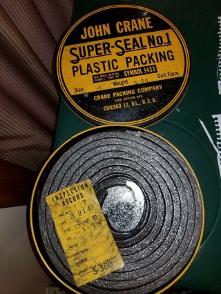 Vintage John Crane Seal No 1 Plastic Packing 6 Lb Tin